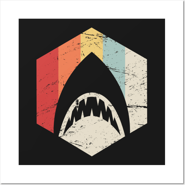 Retro Vintage Shark Icon Wall Art by MeatMan